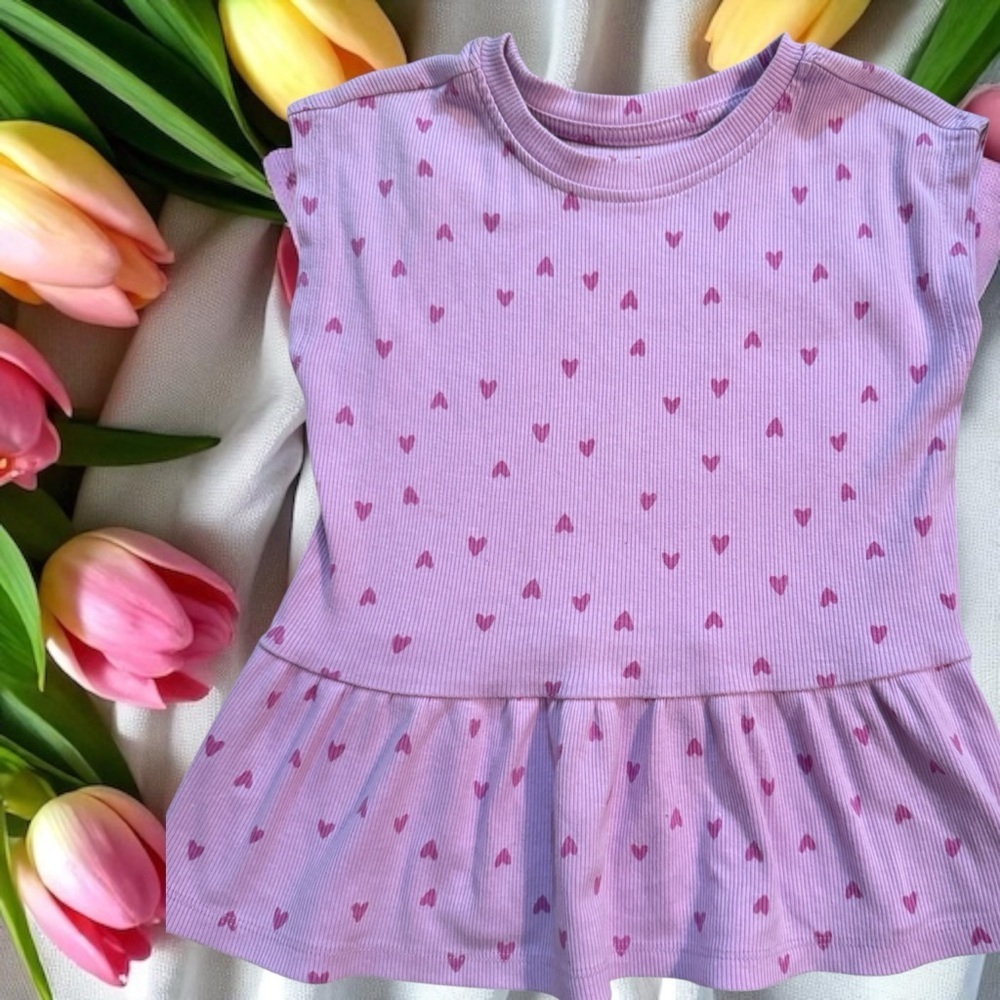 Cat & Jack Pink Short Sleeve Tee with Ruffled Details